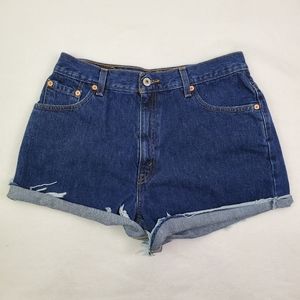 Levi's denim high waist cut-off jean shorts